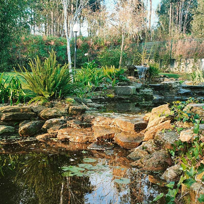 Empresa de jardinería en A Coruña para el diseño de estanques, fuentes, cascadas